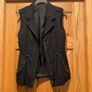 Black Motorcycle Vest